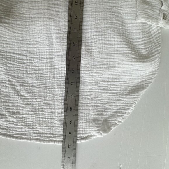 Lola River Shirt Womens S Button Up L/S Double Cloth Gauze Top Pocket Peasant - Picture 11 of 12